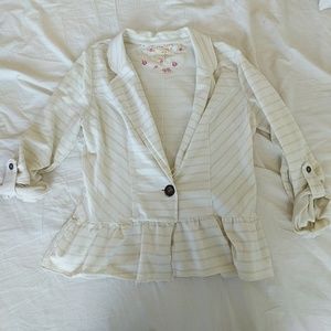 Cream striped blazer/blouse